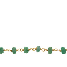 Load image into Gallery viewer, Chain by Foot. Brass Gold Plated / Vermeil 4.0mm Width / Length Green Onyx Gem Stone Chain. Price per: 1 Inch.