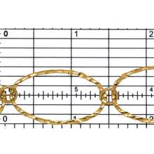 Load image into Gallery viewer, 14kt Gold Filled 19.2mm Width by 32.0mm Length Hammered Larger Oval Link Connected to 6.3mm Width / Length Smooth Circle Link, Long and Short Chain. Price per: 1 Foot.