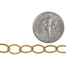 Load image into Gallery viewer, 14kt Gold Filled 5.7mm Width by 7.7mm Length Flat And Corrugated Cable Chain. Price per: 1 Foot.