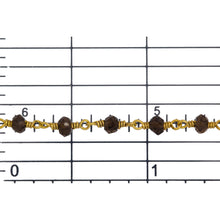 Load image into Gallery viewer, Brass Gold Plated 3.85mm Width by 2.96mm Length Natural Hand Cut Smoky Topaz Stone, Gem Stone Chain. Price per: 1 Inch.