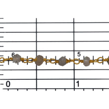 Load image into Gallery viewer, Brass Gold Plated 3.35mm Width by 2.42mm Length Natural Hand Cut Labradorite Stone, Gem Stone Chain. Price per: 1 Inch.