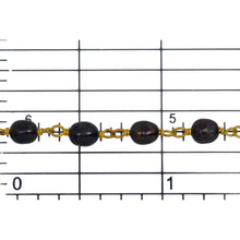 Load image into Gallery viewer, Brass Gold Plated 3.45mm Width by 4.19mm Length Natural Peacock Pearl, Pearl Chain. Price per: 1 Inch.