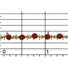 Load image into Gallery viewer, Brass Gold Plated 3.22mm Width by 2.90mm Length Coral Stone, Gem Stone Chain. Price per: 1 Inch.