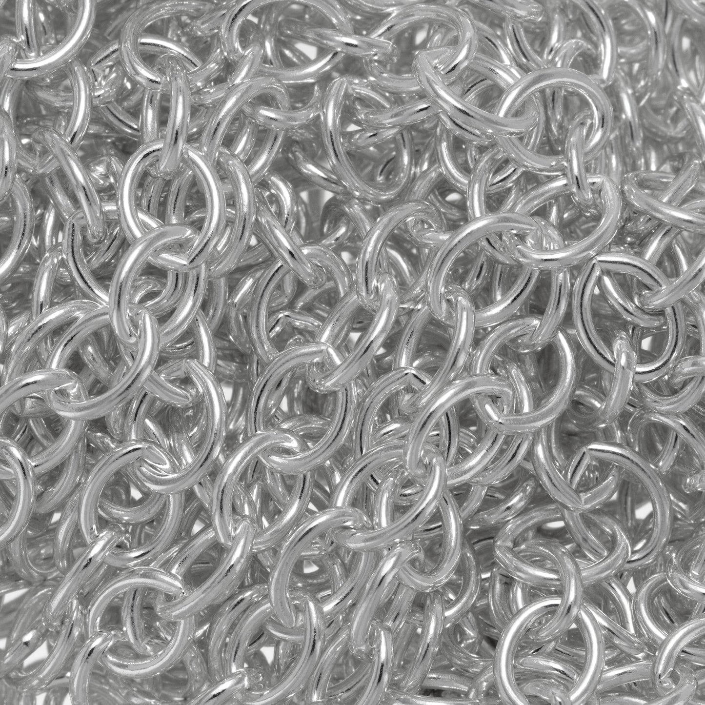Sterling Silver 3.9mm Width by 4.8mm Length Cable Chain. Price per: 1 Foot.