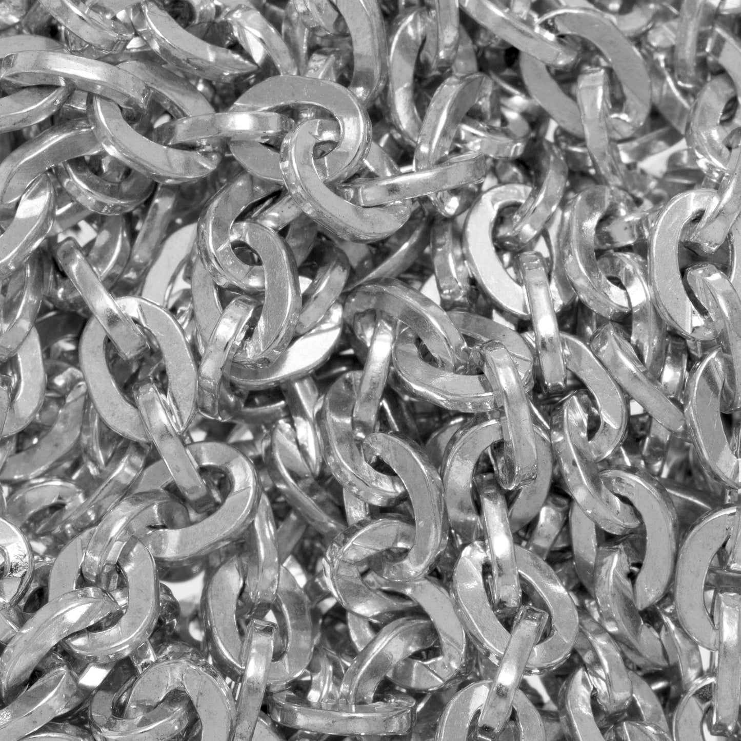 Sterling Silver 3.7mm Width by 4.9mm Length Square Wire Cable Chain. Price per: 1 Foot.