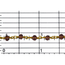 Load image into Gallery viewer, Brass Gold Plated / Vermeil 3.0mm to 4.0mm Width / Length Natural Hand Cut Garnet Shade Crystal, Gem Stone Chain. Price per: 1 Inch.