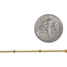 Load image into Gallery viewer, 14kt Gold Filled 1.0mm Width by 1.9mm Length, Smooth Curb Chain with 1.9mm Roundel Bead, Satellite Chain. Price per: 1 Foot.