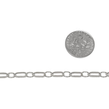 Load image into Gallery viewer, Sterling Silver 3.5mm Width by 7.7mm Length Oval Rolo Link Followed by 5.5mm Circle Link, South West Chain. Price per: 1 Foot.