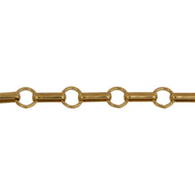 Load image into Gallery viewer, Chain by Foot. 14kt Gold Filled 3.5mm Width by 7.7mm Length Oval Rolo Link Followed by 5.5mm Circle Link, South West Chain. Price per: 1 Foot.