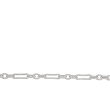Load image into Gallery viewer, Chain by Foot. Sterling Silver 3.2mm Width by 10.0mm Length Twisted Elongated Oval Link Followed by 3.7mm Width by 4.9mm Length Three of Twisted Smaller Oval Links, Long and Short Chain. Price per: 1 Foot.