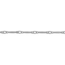 Load image into Gallery viewer, Chain by Foot. Sterling Silver 1.5mm Width by 9.5mm Length Dapped Bar Connected to 2.4mm Width by 2.9mm Length Closed Oval Link, Bar Chain. Price per: 1 Foot.