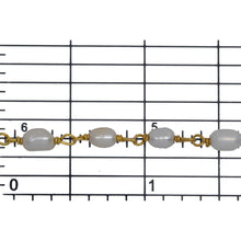 Load image into Gallery viewer, Brass Gold Plated / Vermeil 3.0mm Width by 5.0mm Length Fresh Water White Rice Pearl Chain. Price per: 1 Inch.