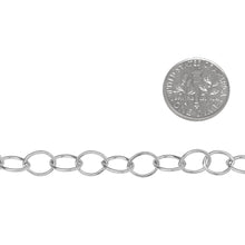 Load image into Gallery viewer, Sterling Silver 6.3mm Width by 8.5mm Length, Cable Chain. Price per: 1 Foot.