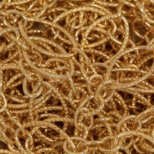 Load image into Gallery viewer, 14kt Gold Filled One of 6.8mm Width by 11.0mm Length, Larger Corrugated Oval Link Followed by Three of 3.5mm Width by 4.7mm Length Smaller Links with Middle Smaller Link Being Corrugated, Long and Short Chain. Price per: 1 Foot.