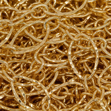 Load image into Gallery viewer, 14kt Gold Filled One of 6.8mm Width by 11.0mm Length, Larger Hammered Oval Link Followed by Three of 3.5mm Width by 4.7mm Length Smaller Links with Middle Smaller Link Being Hammered, Long and Short Chain. Price per: 1 Foot.