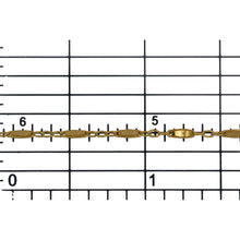 Load image into Gallery viewer, 14kt Gold Filled 1.8mm Width by 5.0mm Length, Dapped Bar Link Connected to 1.3mm Width by 1.5mm Length Three Smaller Oval Links, Long and Short Chain / Bar Chain. Price per: 1 Foot.