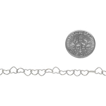 Load image into Gallery viewer, Sterling Silver 3.6mm Width by 4.8mm Length Heart Chain. Price per: 1 Foot.