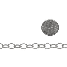 Load image into Gallery viewer, Sterling Silver 5.9mm Width by 8.0mm Length, Textured Cable Chain. Price per: 1 Foot.