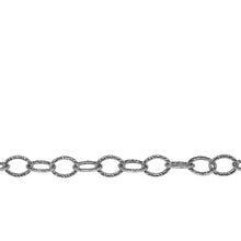 Load image into Gallery viewer, Chain by Foot. Sterling Silver Oxidized 5.9mm Width by 8.0mm Length, Textured Cable Chain. Price per: 1 Foot.