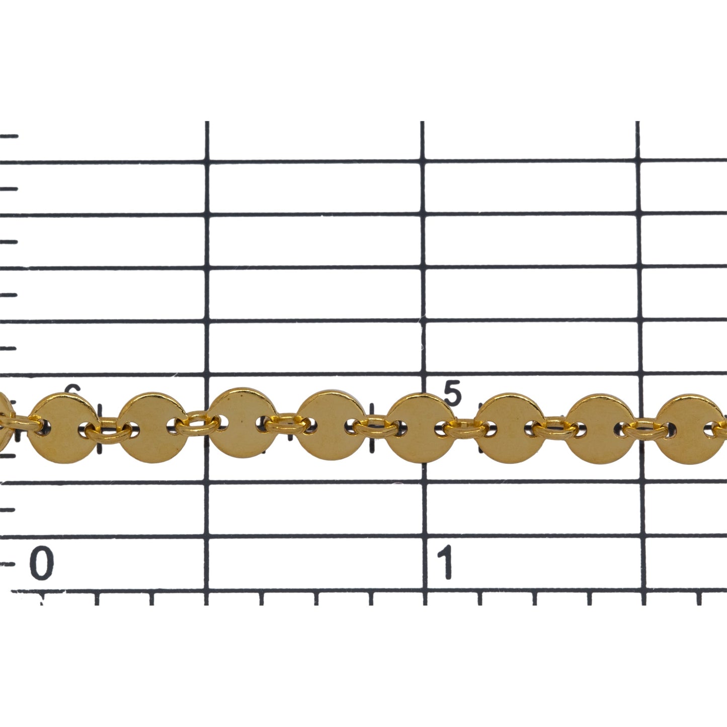 14kt Gold Filled 4.2mm Width / Length Disc Connected to 2.7mm Width / Length Closed Ring, Disc Chain. Price per: 1 Foot