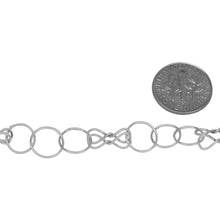 Load image into Gallery viewer, Sterling Silver Three of 9.0mm Width / Length Smooth Circle Links Connected to Double 5.0mm width by 13.0mm length Figure 8 Links, Figure 8 Chain. Price per: 1 Foot.