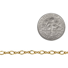 Load image into Gallery viewer, 14kt Gold Filled 1.5mm by 4.0mm Figure 8 Link With 2.4mm by 4.0mm Flat Oval Curb Link, Figure 8 Chain. Price per: 1 Foot.