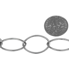 Load image into Gallery viewer, Sterling Silver 14.0mm Width by 20.0mm Length Smooth Oval Cable Chain. Price per: 1 Foot.
