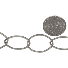 Load image into Gallery viewer, Sterling Silver 14.0mm Width by 20.0mm Length, Twisted Oval Cable Chain. Price per: 1 Foot.