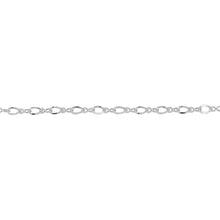 Load image into Gallery viewer, Chain by Foot. Sterling Silver 1.2mm Width by 3.0mm Length Figure 8 Link Connected to 2.0mm Width by 3.0mm Length Flat Oval Curb Link, Figure 8 Chain. Price per: 1 Foot.