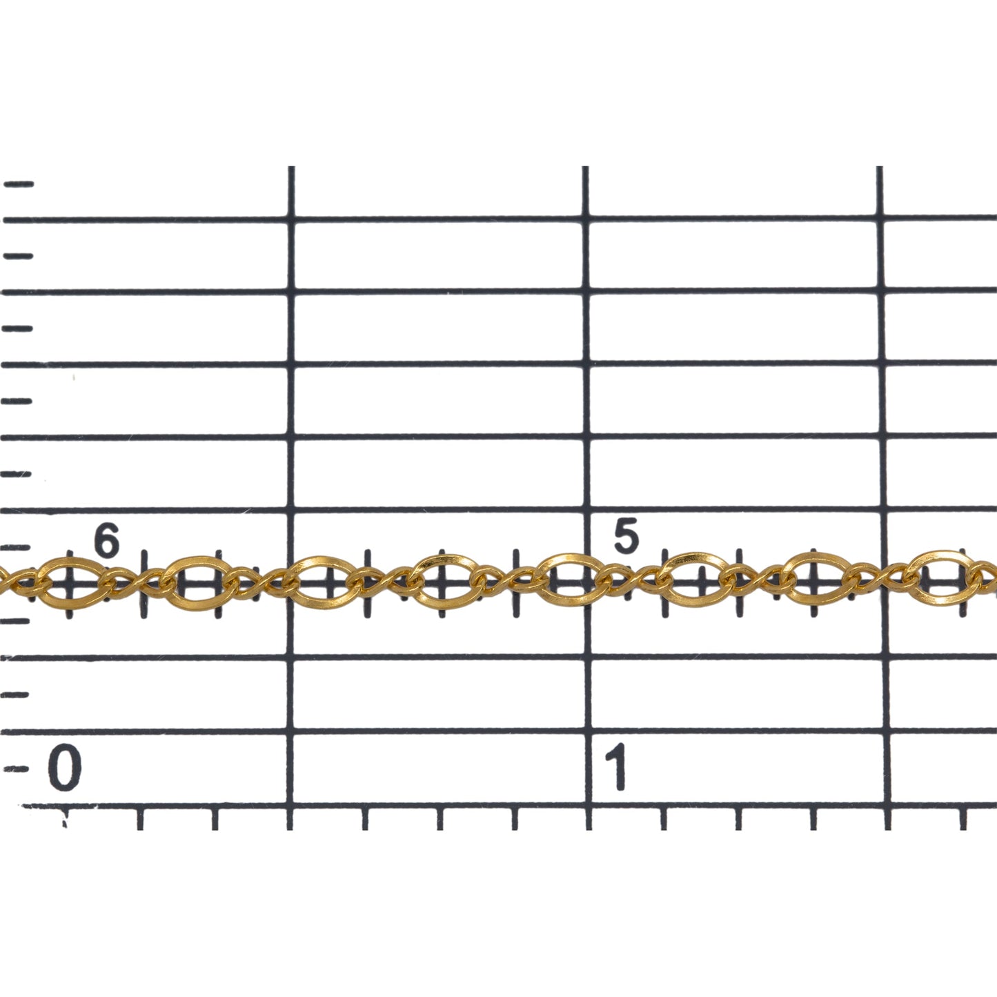 14kt Gold Filled 1.2mm Width by 3.0mm Length Figure 8 Link Connected to 2.0mm Width by 3.0mm Length Flat Oval Curb Link, Figure 8 Chain. Price per: 1 Foot.