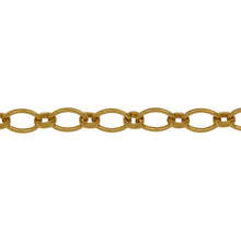 Load image into Gallery viewer, Chain by Foot. 14kt Gold Filled 4.6mm Width by 7.0mm Length Smooth Oval Link Followed by 3.7mm by 4.1mm Rolo Link, Long and Short Chain. Price per: 1 Foot.