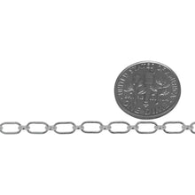Load image into Gallery viewer, Sterling Silver 3.2mm Width by 6.0mm Length, Elongated Oval Link Followed by 2.7mm Width by 3.1mm Length Oval Rolo Link, Long and Short Chain. Price per: 1 Foot.