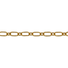 Load image into Gallery viewer, Chain by Foot. 14kt Gold Filled 3.2mm Width by 6.0mm Length, Elongated Oval Link Followed by 2.7mm Width by 3.1mm Length Oval Rolo Link, Long and Short Chain. Price per: 1 Foot.