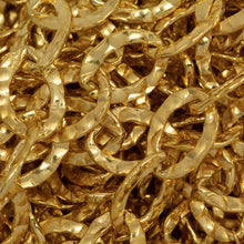 Load image into Gallery viewer, 14kt Gold Filled 7.5mm Width by 10.5mm Length, Hammered Cable Chain. Price per: 1 Foot.