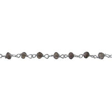 Load image into Gallery viewer, Brass Silver Plated 3.0mm Natural Hand Cut Smoky Topaz Gem Stone Chain. Price per: 1 Inch.