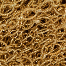 Load image into Gallery viewer, 14kt Gold Filled 4.7mm Width by 7.5mm Length Corrugated Oval Link Followed by 3.7mm by 4.0mm Rolo Link, Long and Short Chain. Price per: 1 Foot.