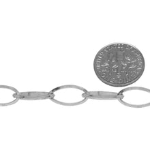 Load image into Gallery viewer, Sterling Silver 7.3mm Width by 14.5mm Length, Diamond Cut Marquise Cable Chain. Price per: 1 Foot.