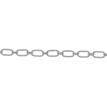 Load image into Gallery viewer, Chain by Foot. Sterling Silver 3.3mm Width by 6.3mm Length Corrugated Oval Connected With 2.7mm Width by 3.1mm Length Oval Rolo Link, Long and Short Chain. Price per: 1 Foot.