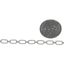 Load image into Gallery viewer, Sterling Silver 3.3mm Width by 6.3mm Length Corrugated Oval Connected With 2.7mm Width by 3.1mm Length Oval Rolo Link, Long and Short Chain. Price per: 1 Foot.