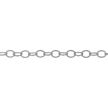 Load image into Gallery viewer, Chain by Foot. Sterling Silver 3.6mm Width by 4.6mm Length, Smooth Cable Chain. Price per: 1 Foot.