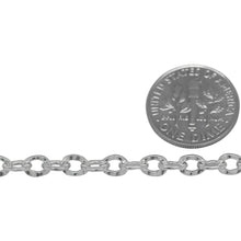 Load image into Gallery viewer, Sterling Silver 4.2mm Width by 5.5mm Length, Hammered Cable Chain. Price per: 1 Foot.