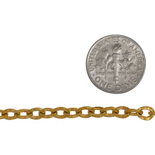 Load image into Gallery viewer, 14kt Gold Filled 4.2mm Width by 5.5mm Length, Hammered Cable Chain. Price per: 1 Foot.