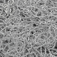 Load image into Gallery viewer, Sterling Silver One of 4.1mm Width by 7.8mm Length Corrugated Long Oval Link Followed by Three of 2.5mm Width by 3.0mm Length Smaller Oval Links With Middle Smaller Oval Link Being Smooth, Long and Short Chain. Price per: 1 Foot.