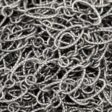 Load image into Gallery viewer, Sterling Silver Oxidized One of 4.1mm Width by 7.8mm Length Corrugated Long Oval Link Followed by Three of 2.5mm Width by 3.0mm Length Smaller Oval Links With Middle Smaller Oval Link Being Smooth, Long and Short Chain. Price per: 1 Foot.