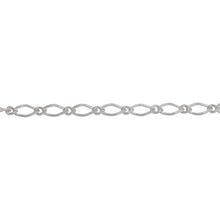 Load image into Gallery viewer, Chain by Foot. Sterling Silver 2.45mm Width by 5.00mm Length Long Link Connected to 1.78mm Width by 2.40mm Length Small Link, Diamond Cut Long and Short Chain. Price per: 1 Foot.