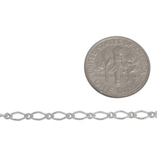 Load image into Gallery viewer, Sterling Silver 2.45mm Width by 5.00mm Length Long Link Connected to 1.78mm Width by 2.40mm Length Small Link, Diamond Cut Long and Short Chain. Price per: 1 Foot.