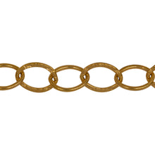 Load image into Gallery viewer, Chain by Foot. 14kt Gold Filled 9.40mm Width by 13.03mm Length, Hammered Oval Link Connected with 9.15mm Width by 12.47mm Length Smooth Oval Link, Cable Chain. Price per: 1 Foot.