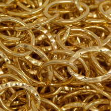 Load image into Gallery viewer, 14kt Gold Filled 9.40mm Width by 13.03mm Length, Hammered Oval Link Connected with 9.15mm Width by 12.47mm Length Smooth Oval Link, Cable Chain. Price per: 1 Foot.