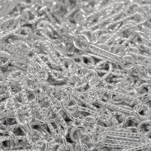 Load image into Gallery viewer, Sterling Silver One of 3.1mm Width by 9.4mm Length Corrugated Elongated Oval Link Followed by Three of 3.1mm Width by 4.0mm Length Smooth Oval Links with Middle Oval Link being Corrugated, Long and Short Chain. Price per: 1 Foot.