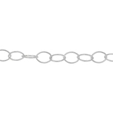 Load image into Gallery viewer, Chain by Foot. Sterling Silver 5.5mm Width by 7.7mm Length, Twisted Oval Cable Chain. Price per: 1 Foot.